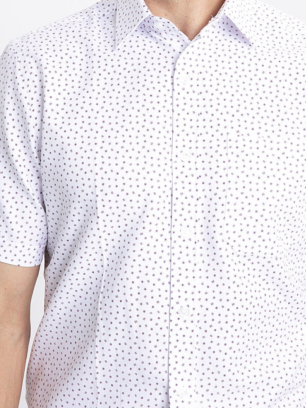 Beyaz Baskılı Gömlek-3