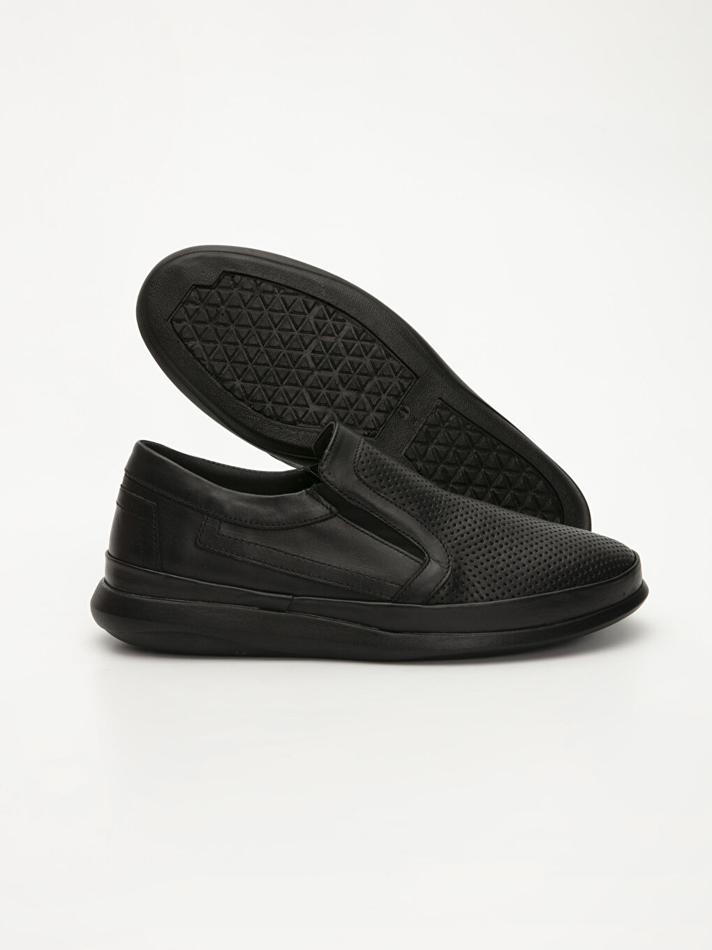 Siyah Erkek Slip On Hakiki Deri Ayakkabı-2