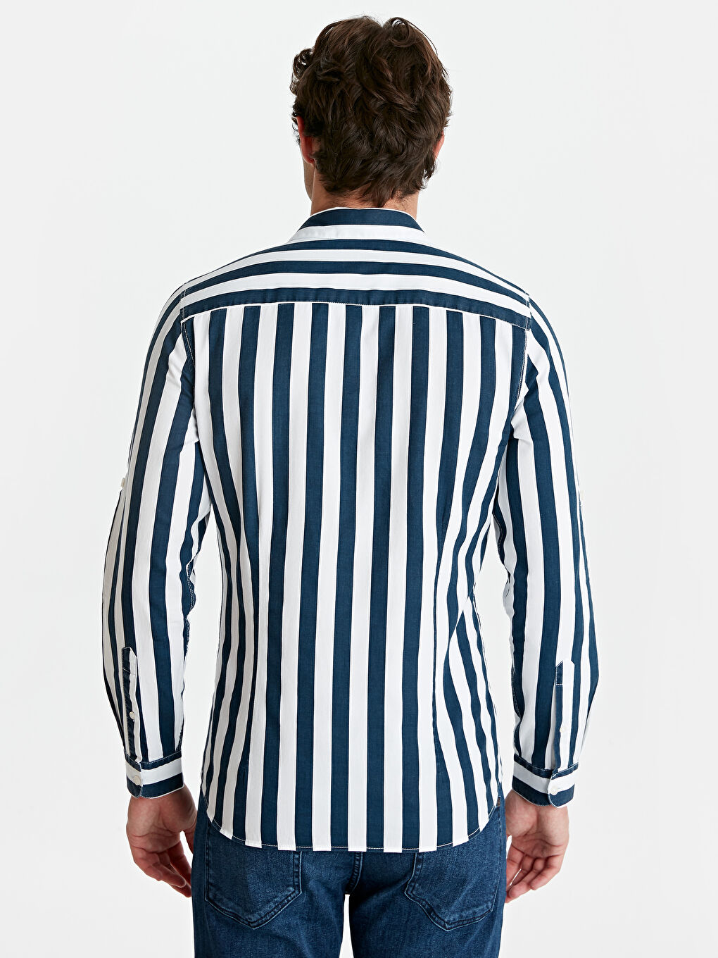 Lacivert Çizgili Gömlek-2