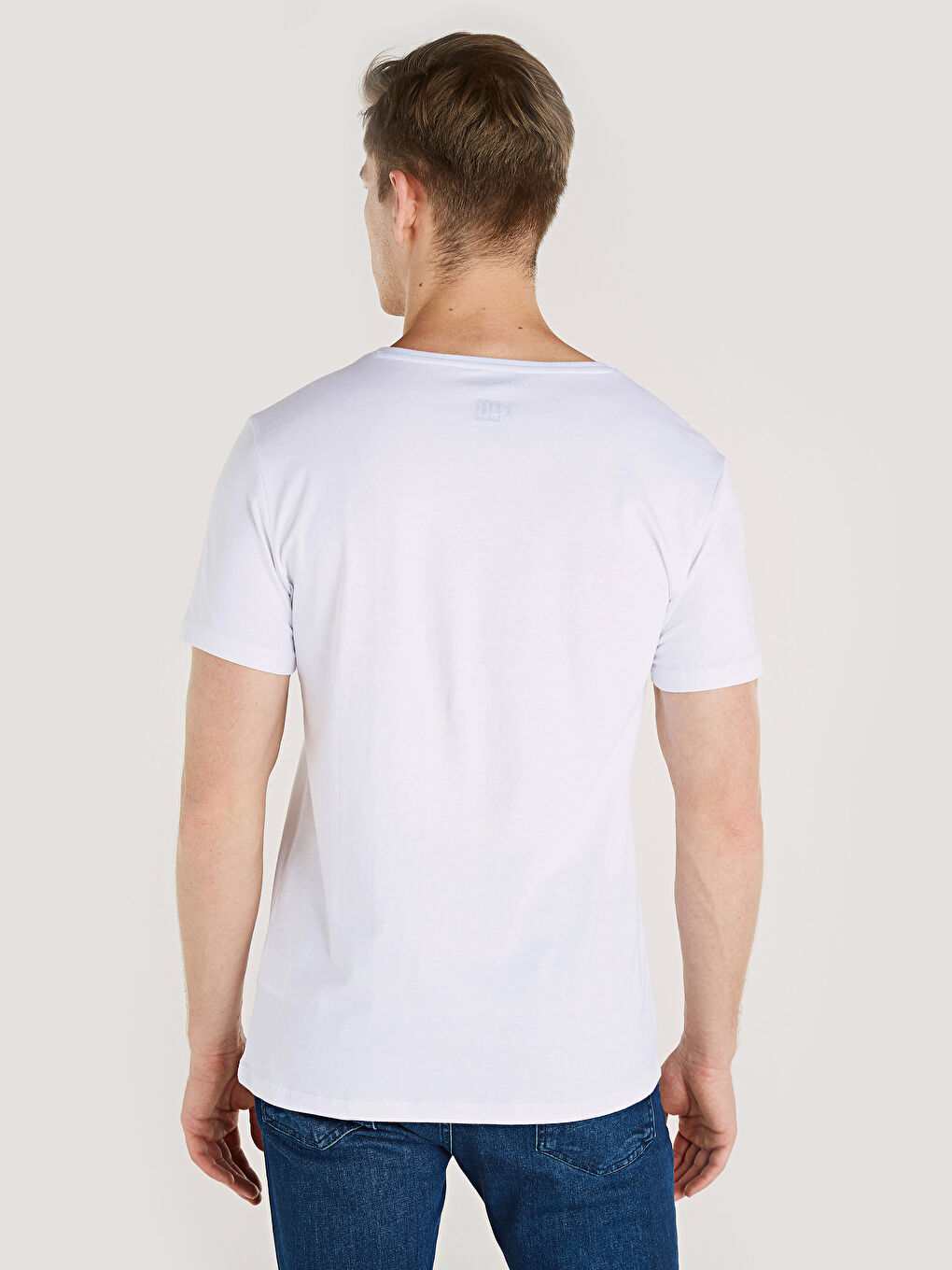 Beyaz Bisiklet Yaka Kısa Kollu Muhammed Ali Baskılı Penye Erkek Tişört-2