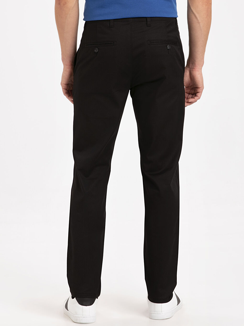 Siyah Slim Fit Gabardin Erkek Chino Pantolon-2