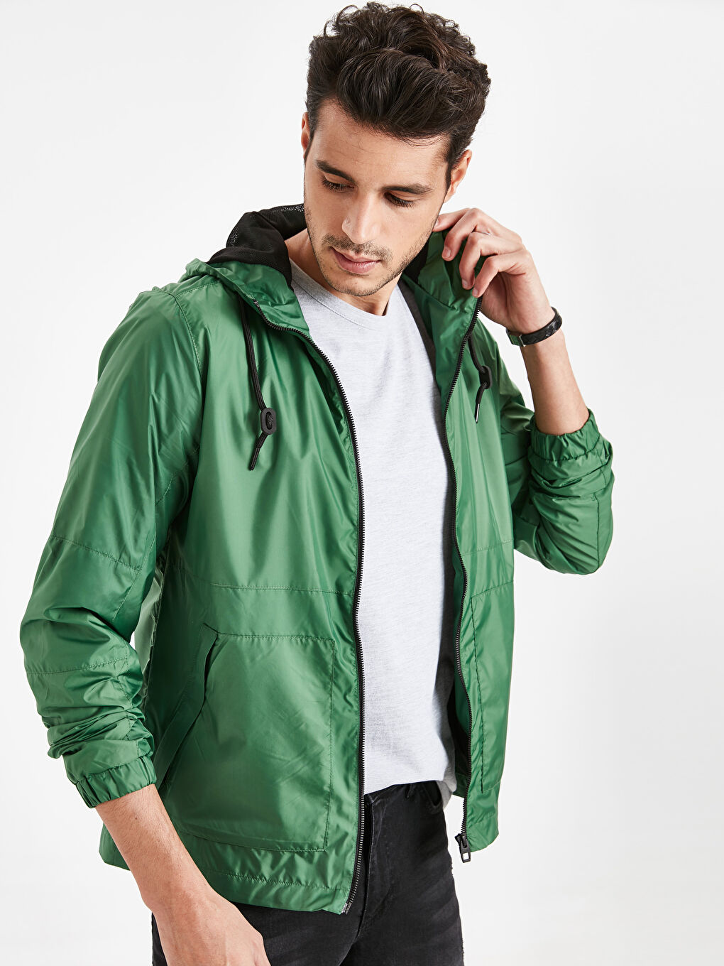Yeşil Standart Kalıp Erkek Mont