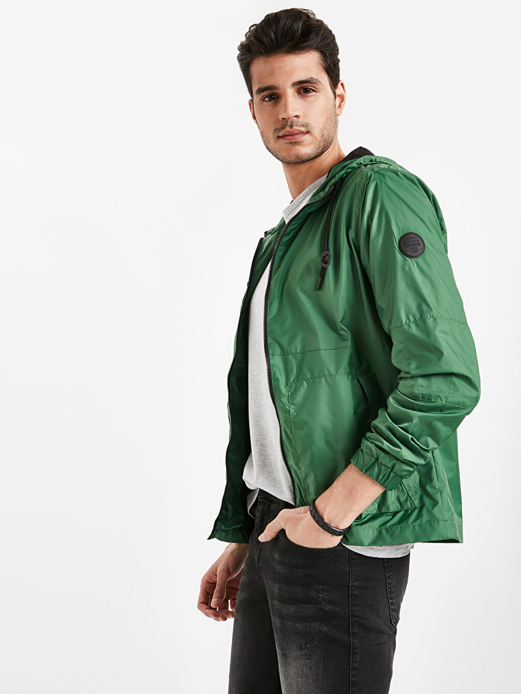 Yeşil Standart Kalıp Erkek Mont-1