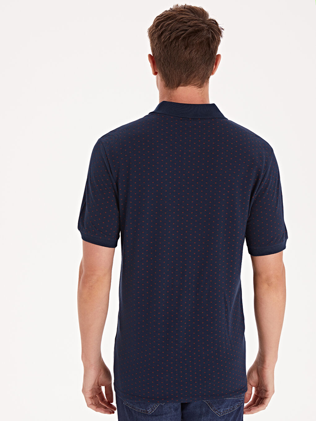 Lacivert Polo Yaka Kısa Kollu Erkek Tişört-2