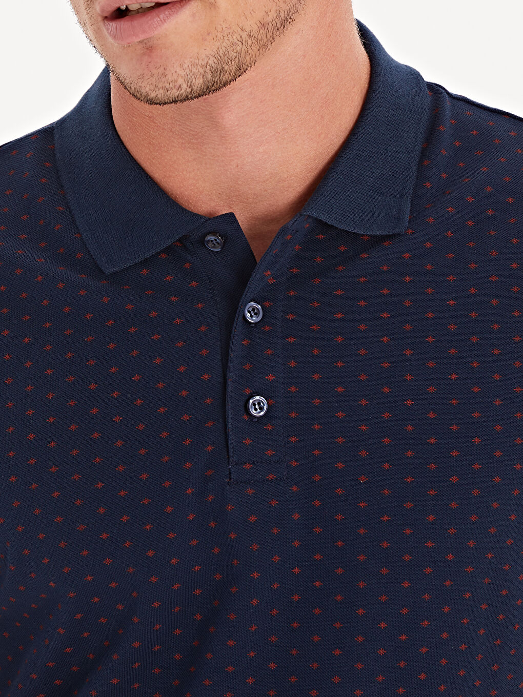 Lacivert Polo Yaka Kısa Kollu Erkek Tişört-3