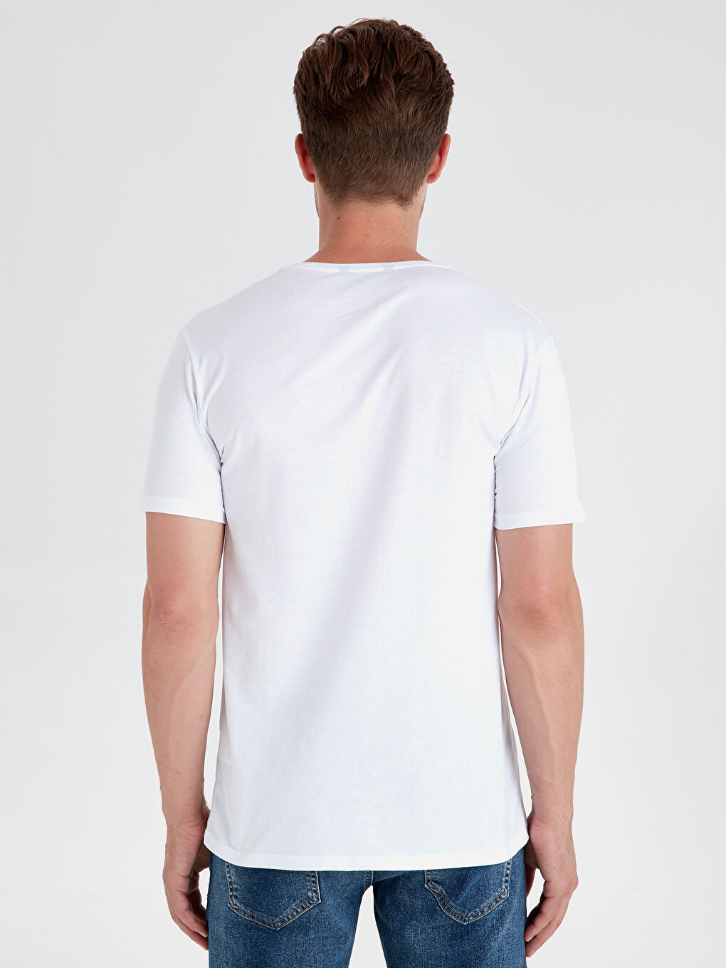 Мужчины Белый Футболка-1