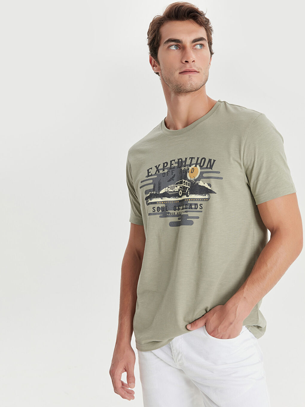 T-shirt KAKI Homme-1