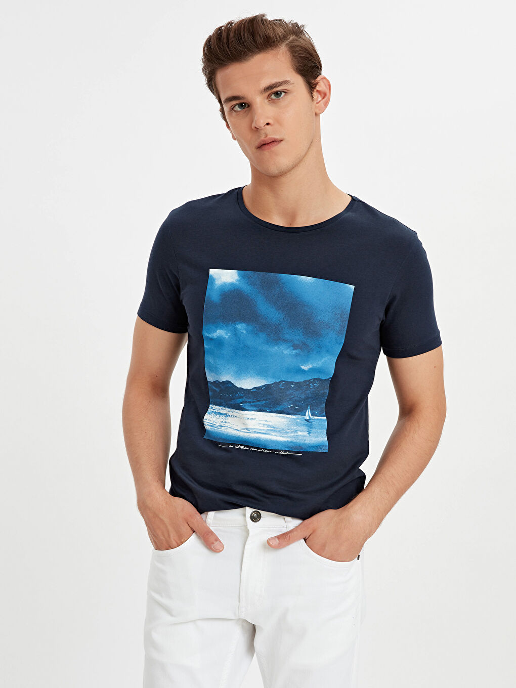 Koyu Lacivert Tişört-1