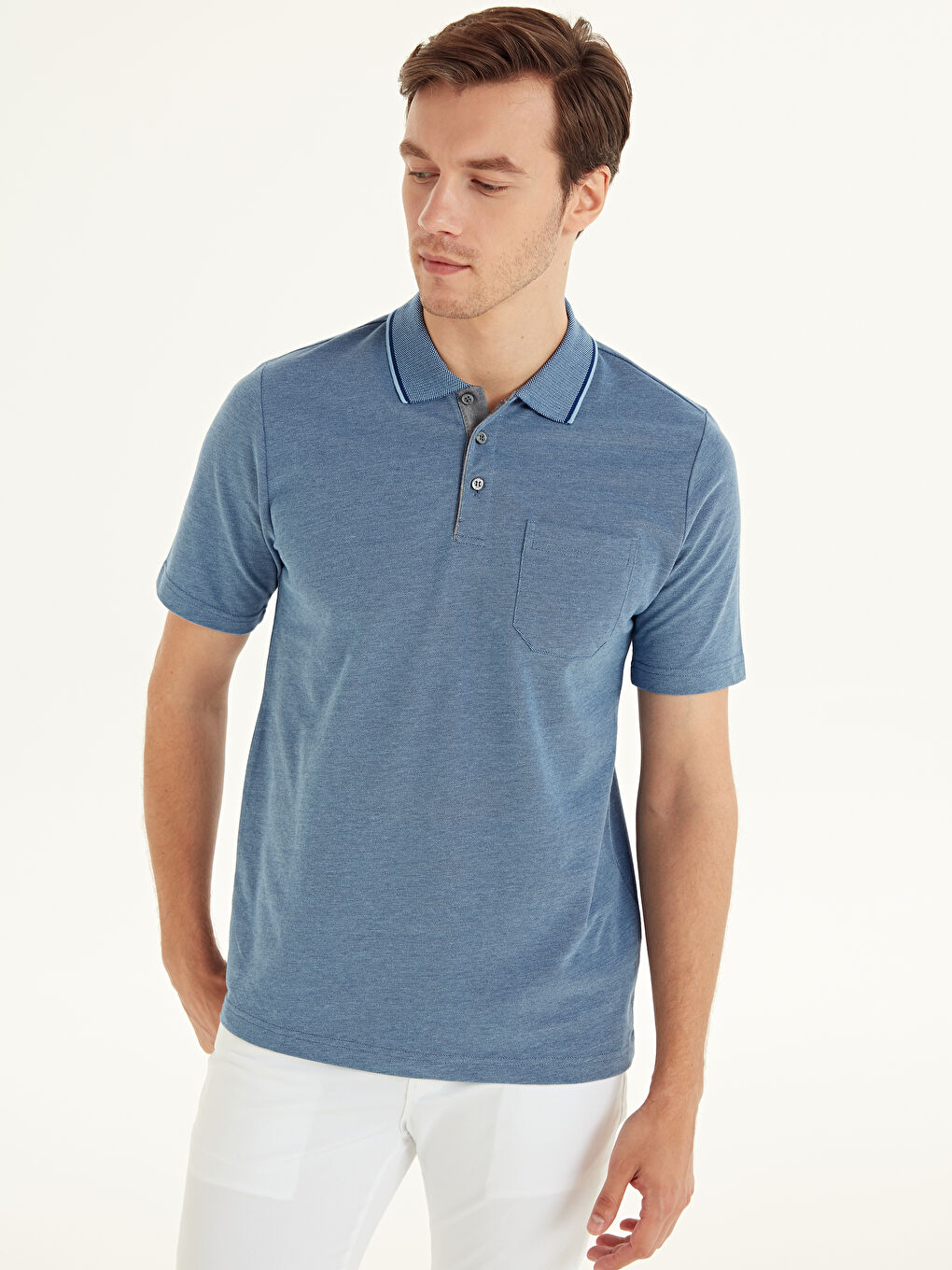 Mavi Saks Mavı Tişört-1