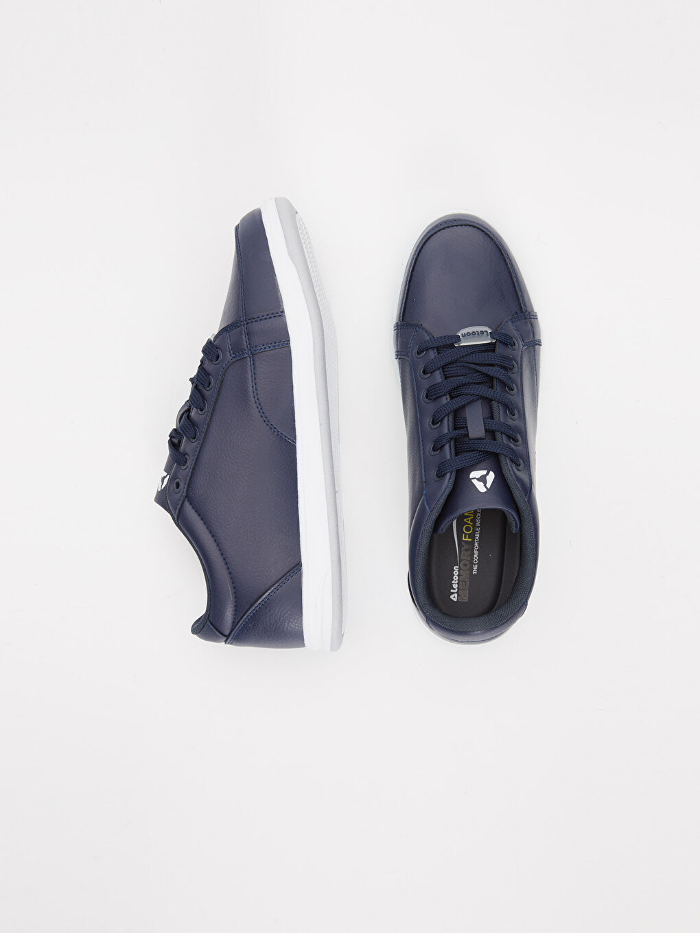 Lacivert Erkek Deri Görünümlü Spor Ayakkabı-1