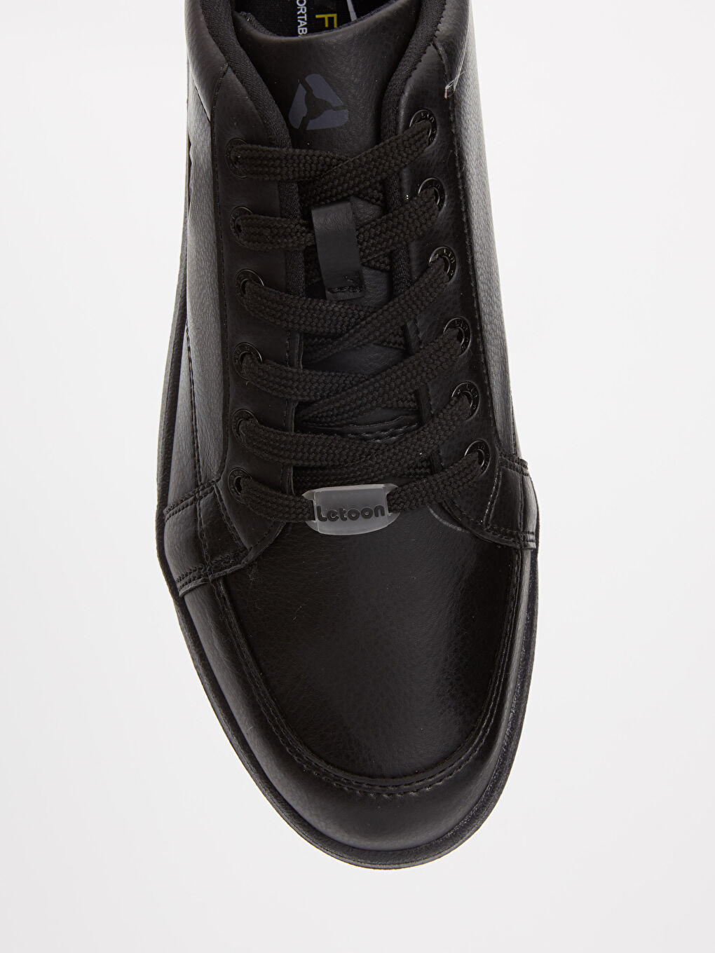 Siyah Erkek Deri Görünümlü Spor Ayakkabı-4