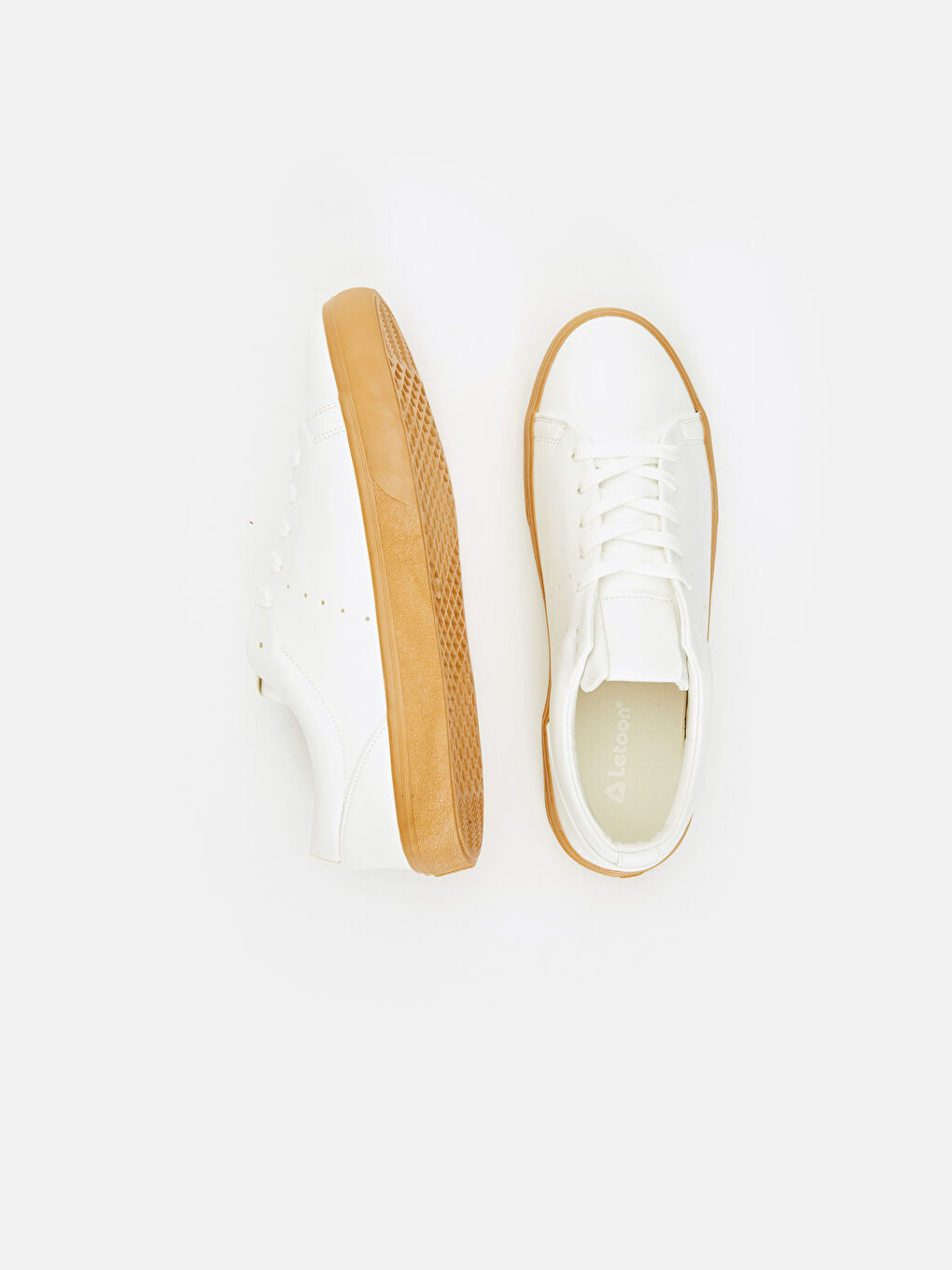 Beyaz Erkek Deri Görünümlü Ayakkabı-2