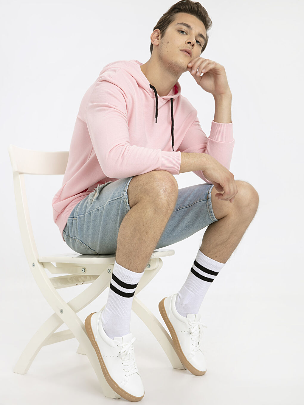 Beyaz Erkek Deri Görünümlü Ayakkabı