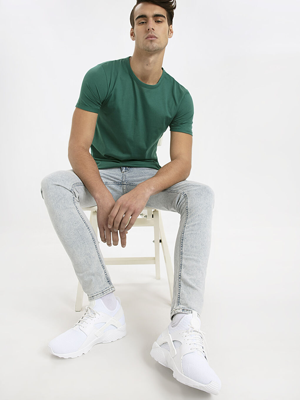 Beyaz Erkek Bağcıklı Spor Ayakkabı