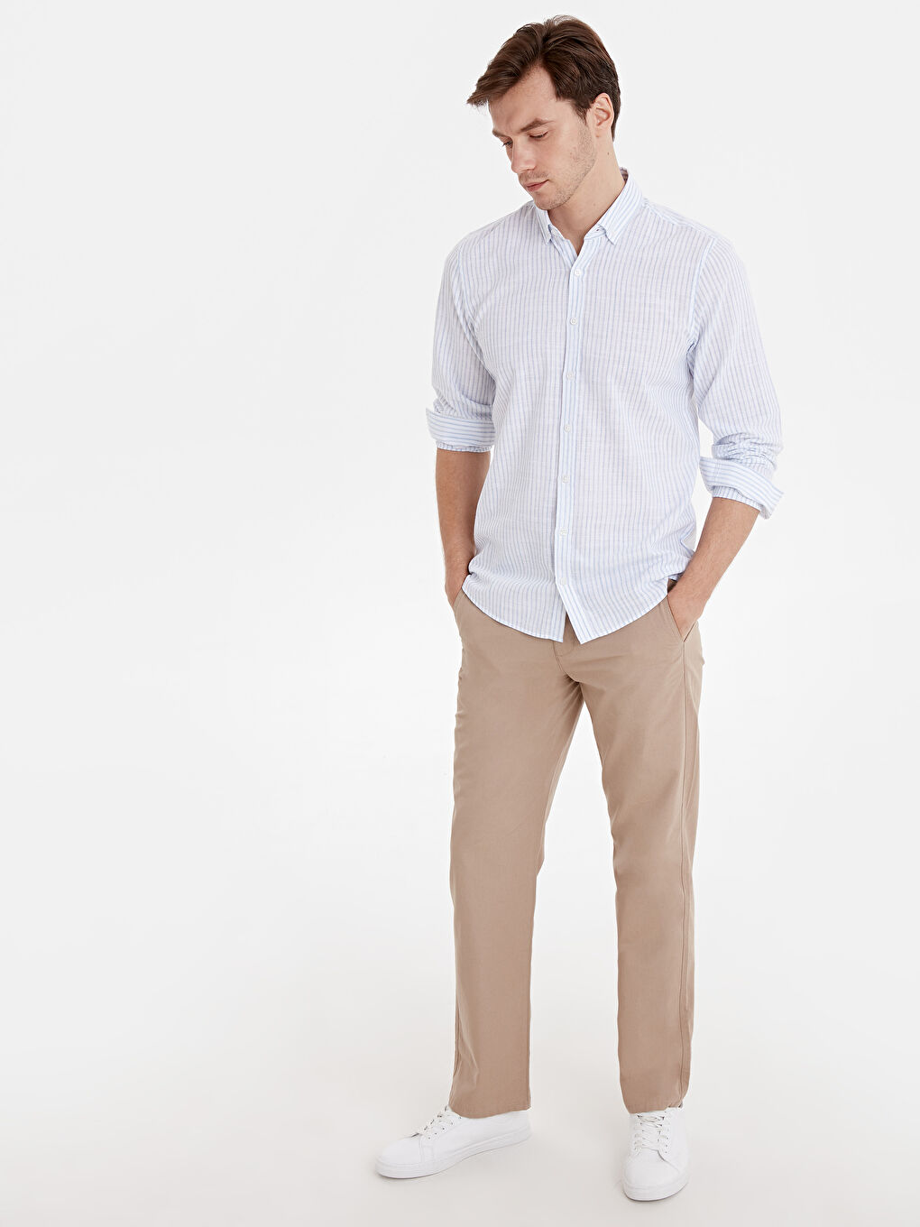 Mavi Poplin Erkek Gömlek-2