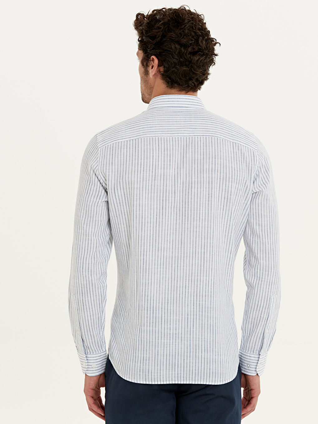 Mavi Slim Fit Uzun Kollu Poplin Erkek Gömlek-2