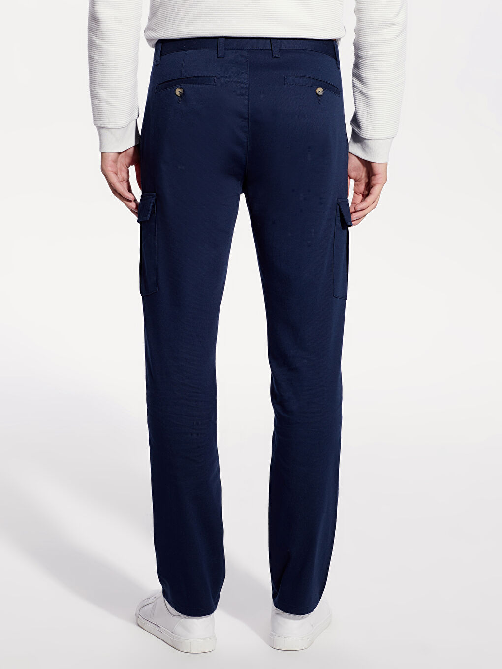 Lacivert Standart Kalıp Armürlü Erkek Pantolon-3