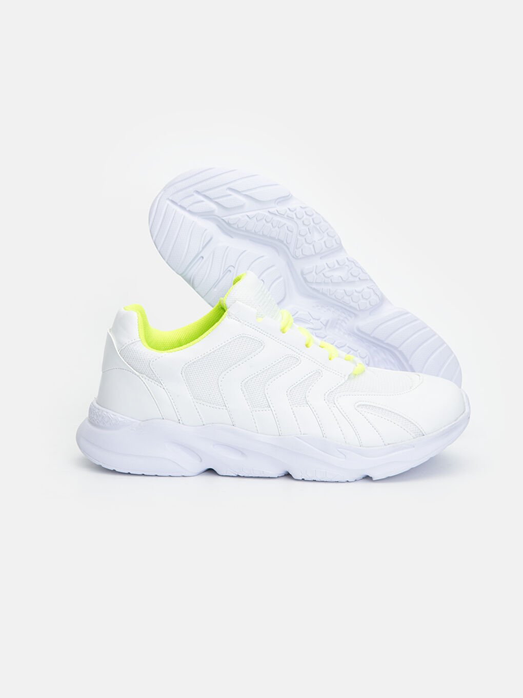Beyaz Erkek Kalın Taban Spor Ayakkabı-2