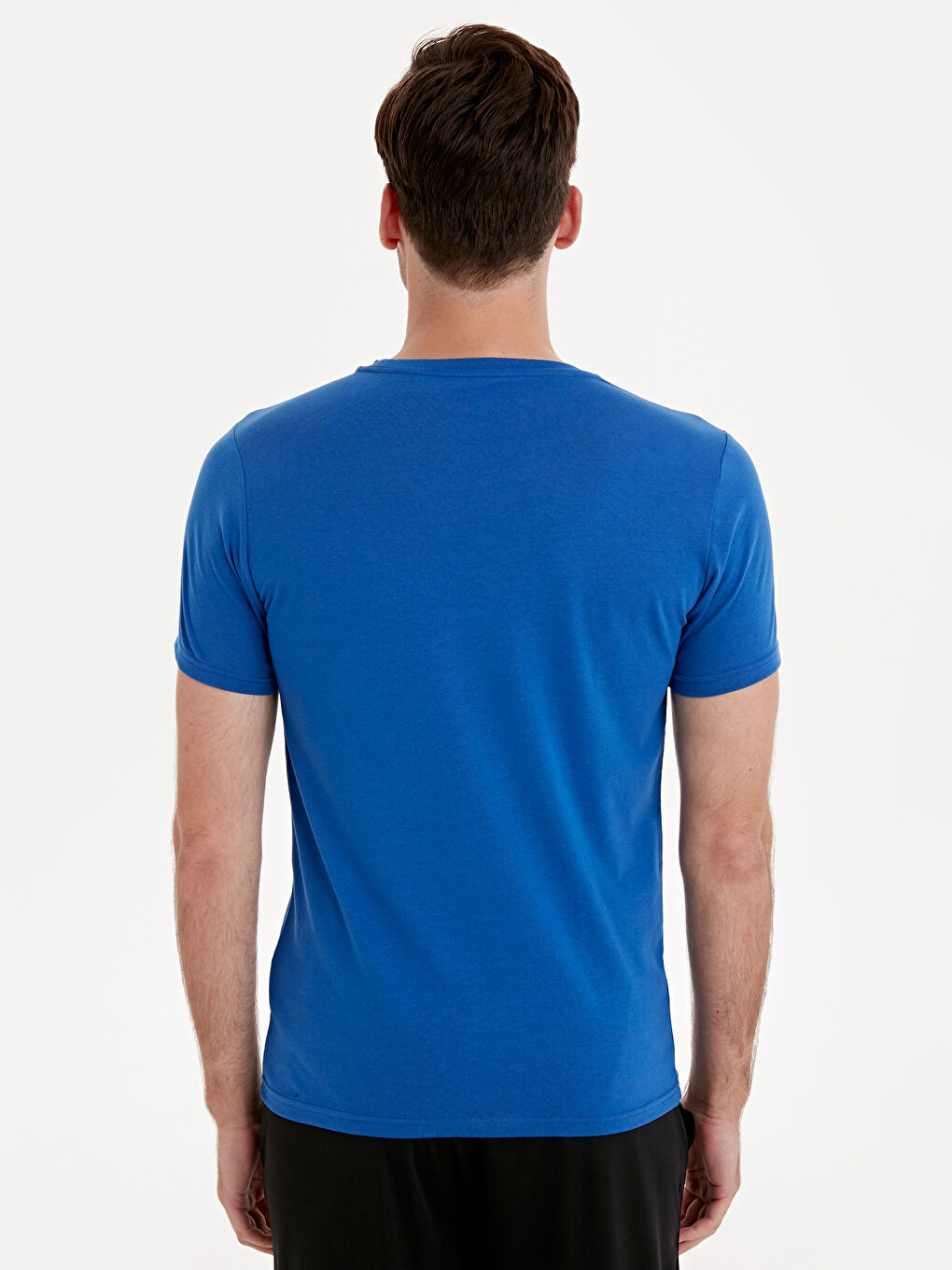 Mavi Penye Erkek Tişört-2
