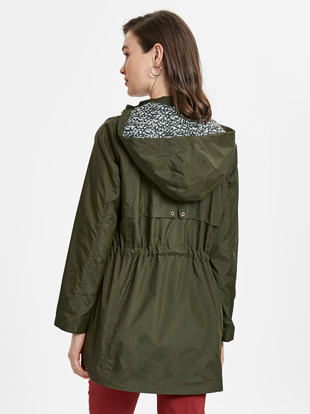 معطف المطار كاكي نساء-2