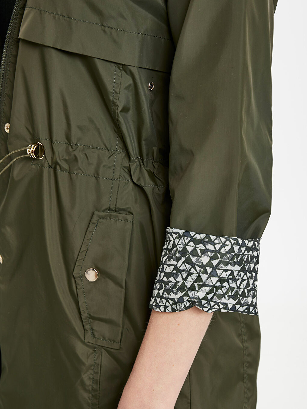 معطف المطار كاكي نساء-4