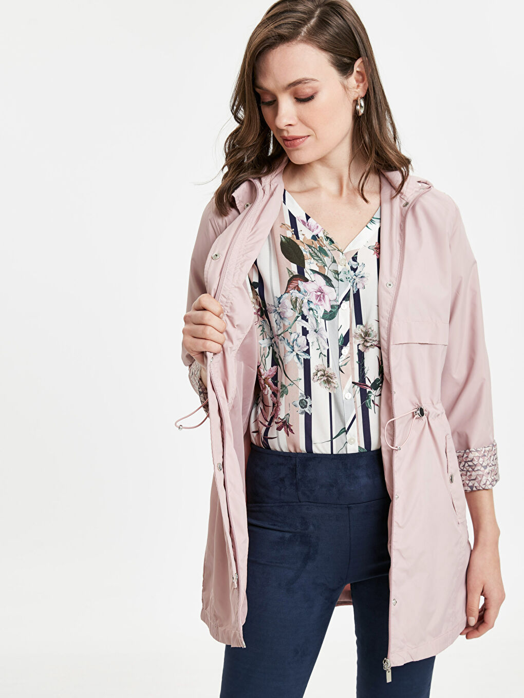 Woman PINK Raincoat-1