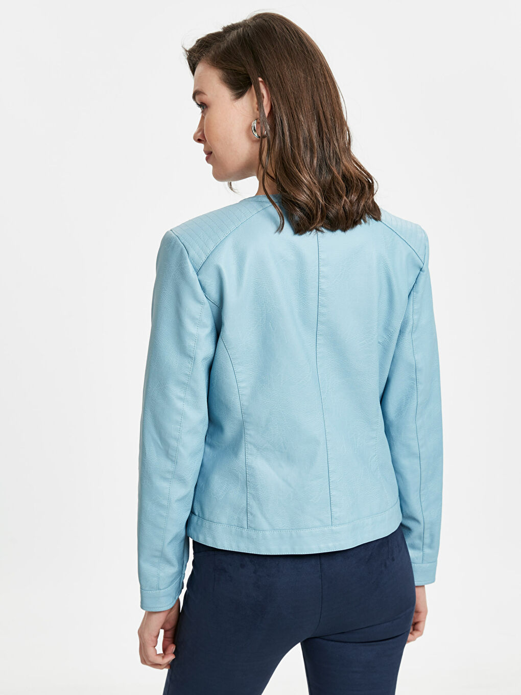 PLAVA Kaput od veštačke kože Žena-2