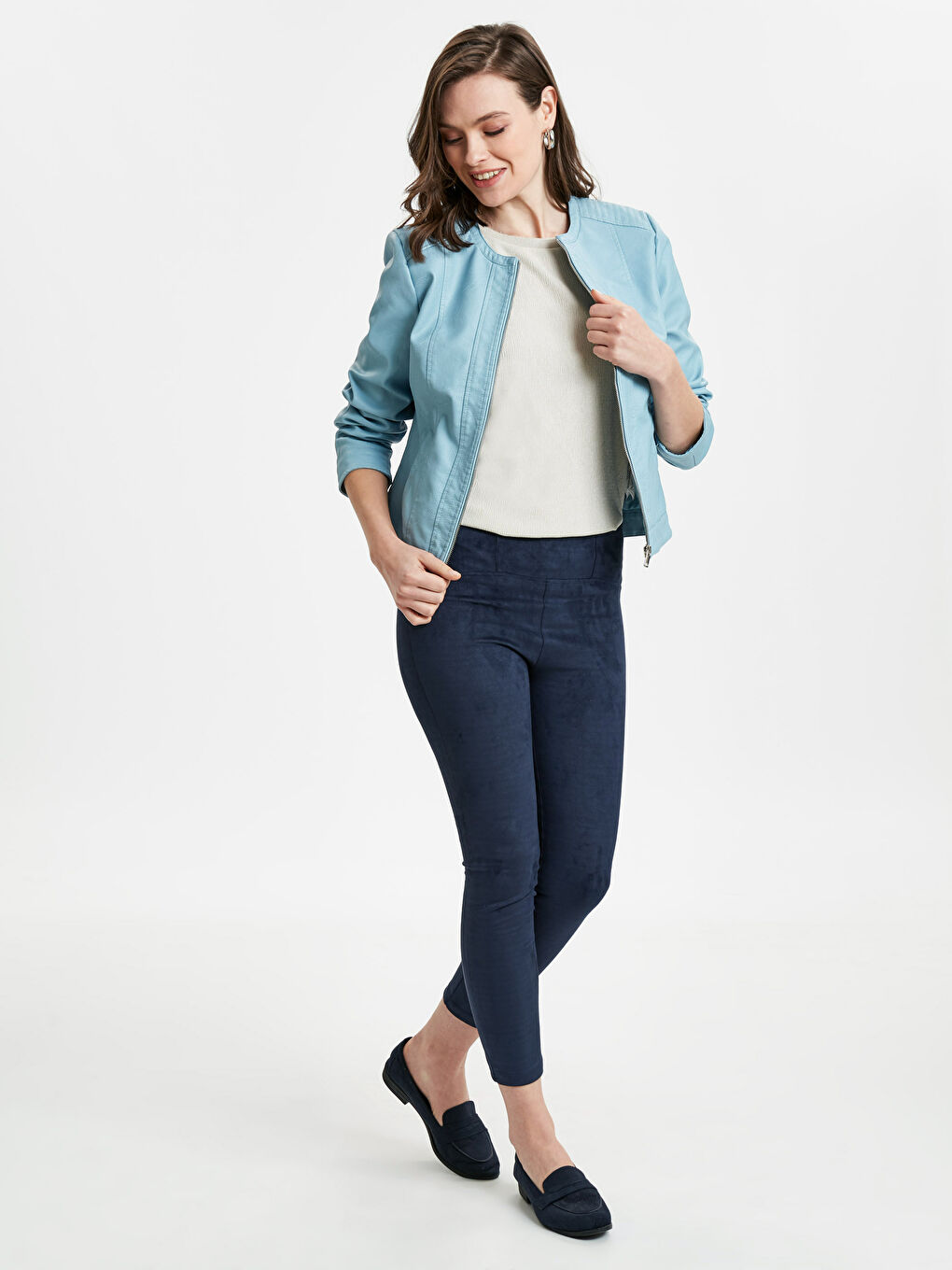 PLAVA Kaput od veštačke kože Žena-3