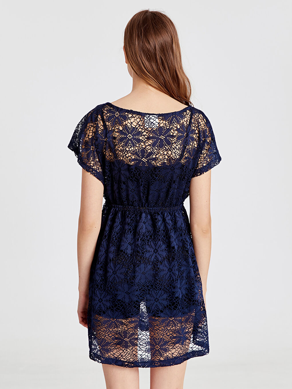 Koyu Lacivert Plaj Elbisesi-2