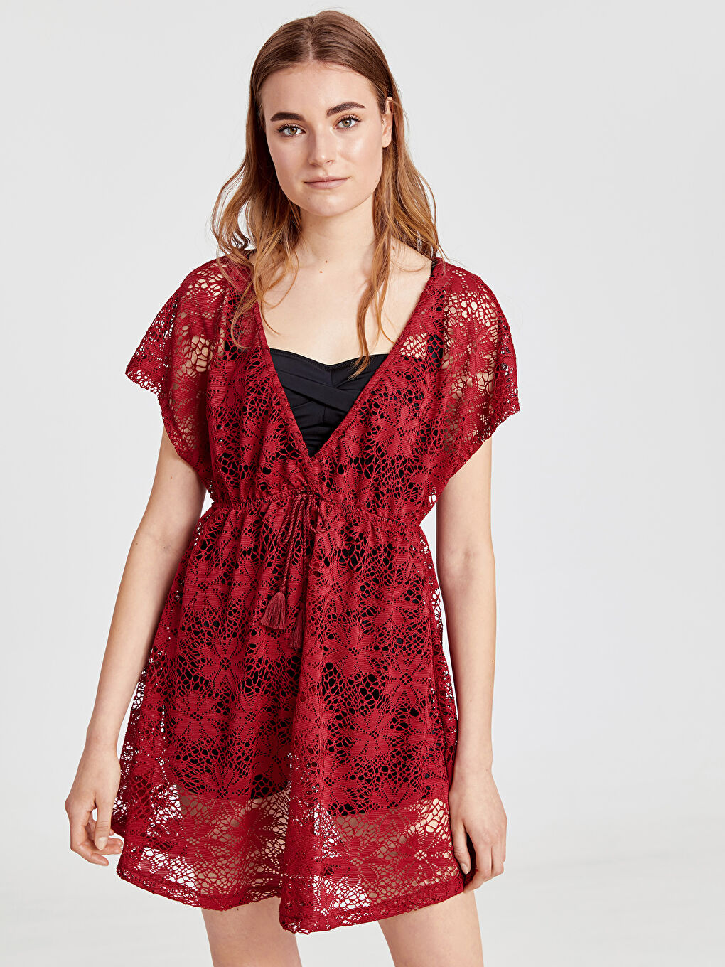 Bordo Plaj Elbisesi-1