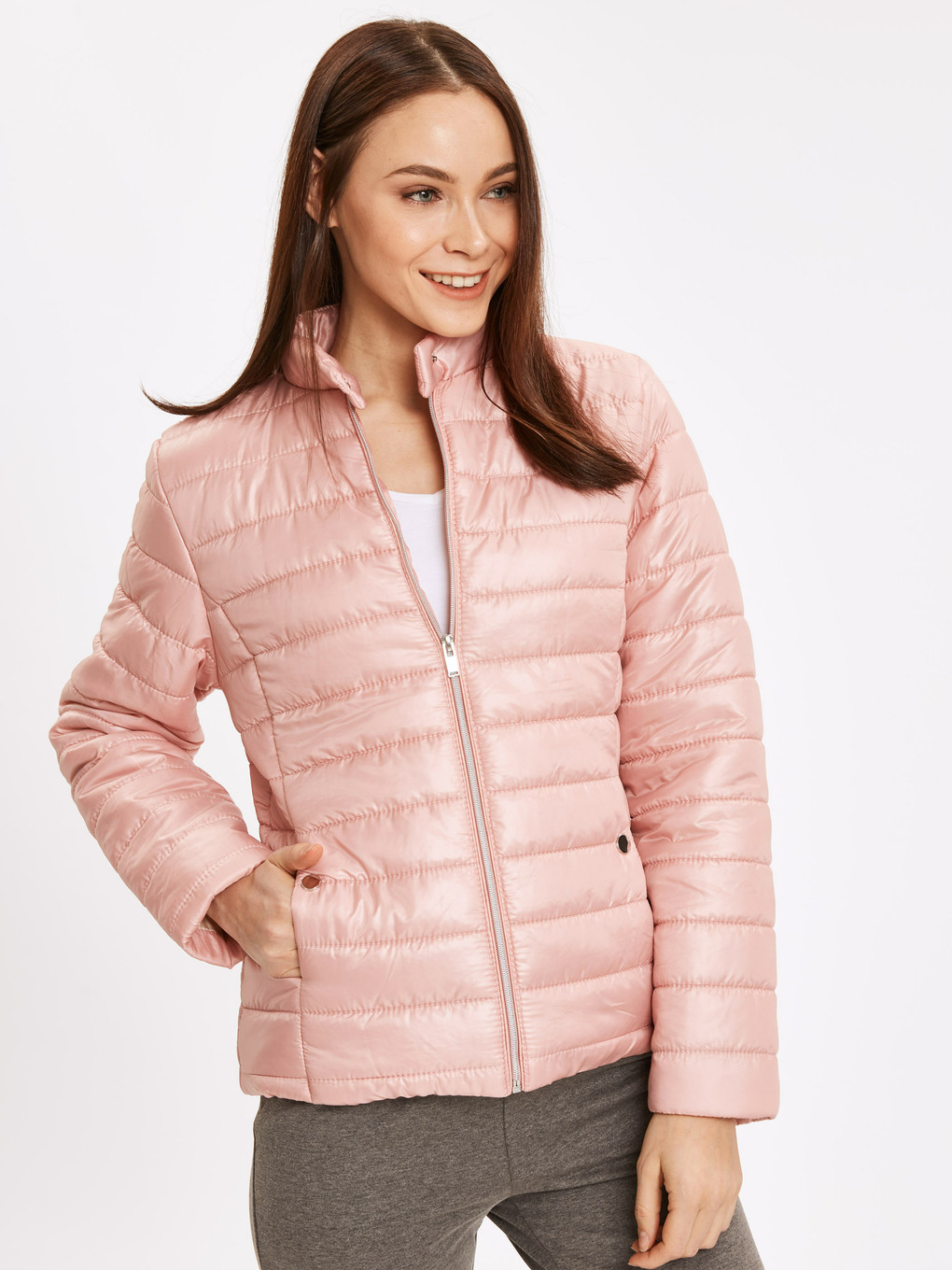 Açık Pembe Şişme Mont