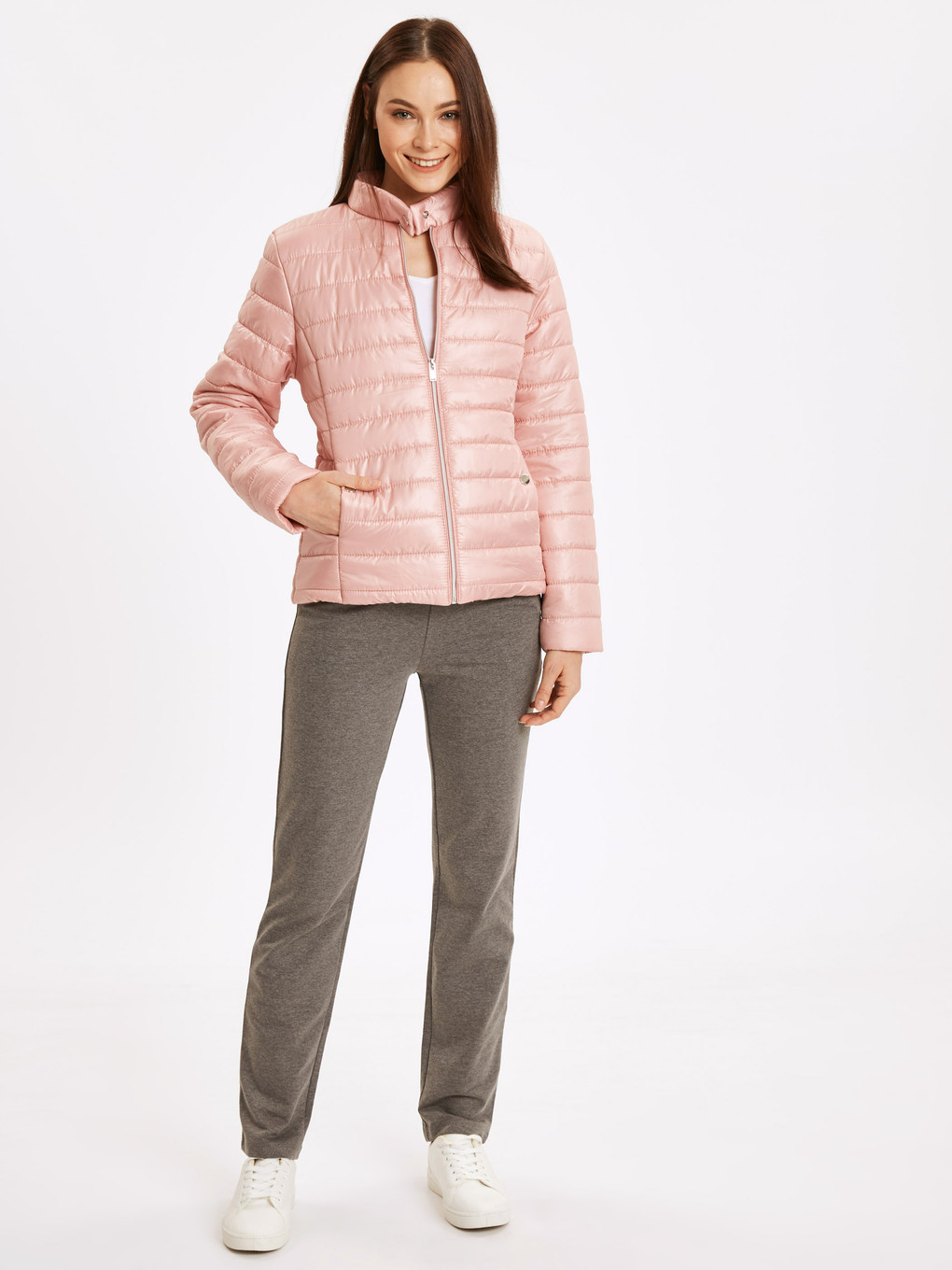 Açık Pembe Şişme Mont-3