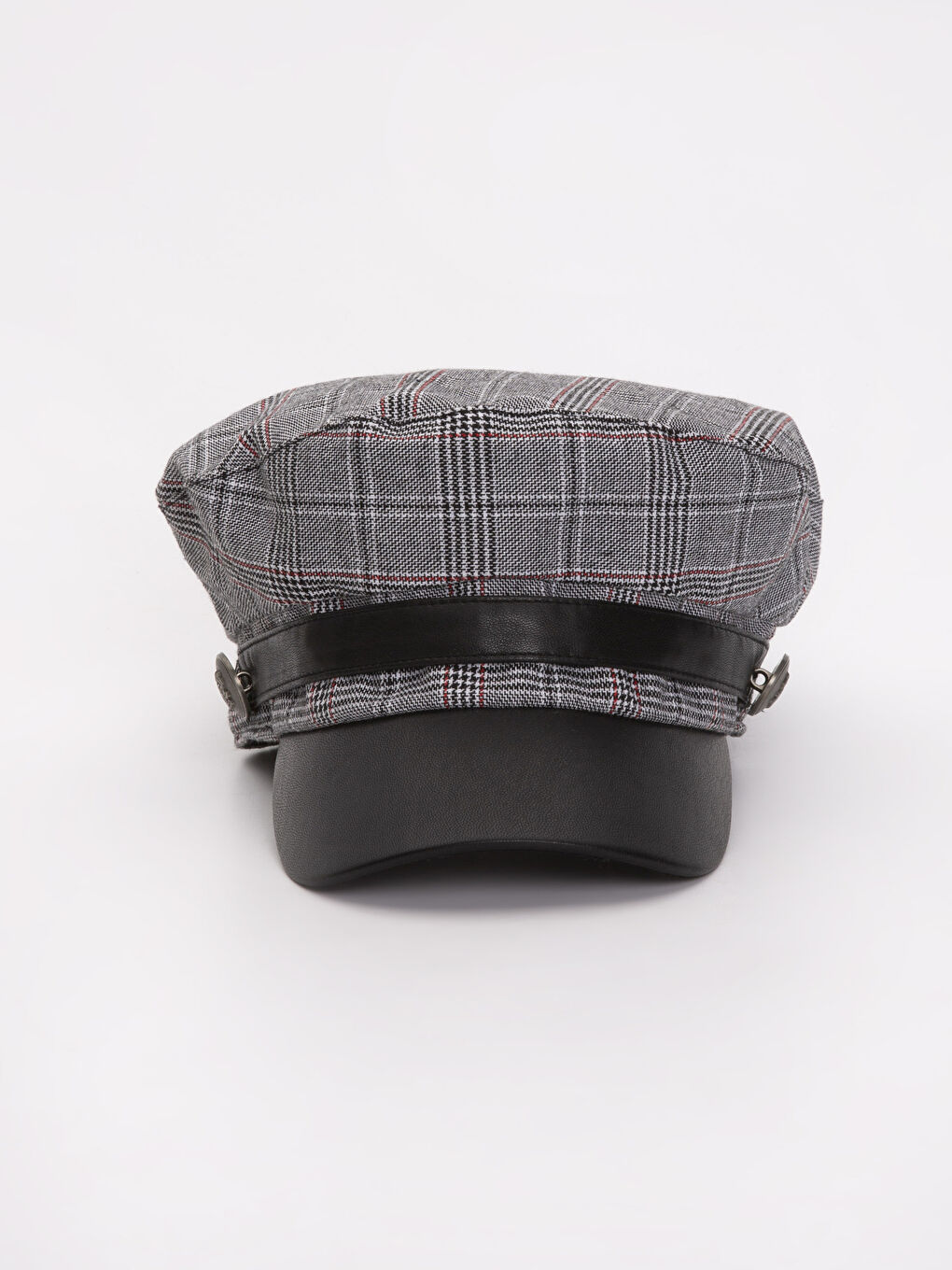 Gri Ekoseli Kep Şapka-2