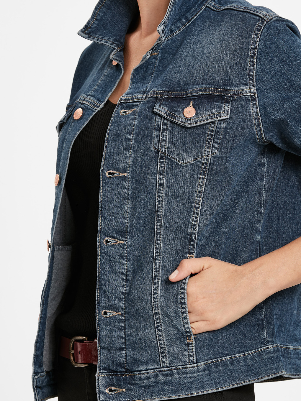 İndigo Standart Fit Kadın Jean Ceket-3