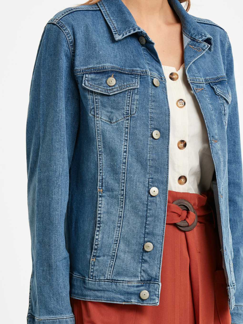 Açık İndigo Rodeo Jean Ceket-3