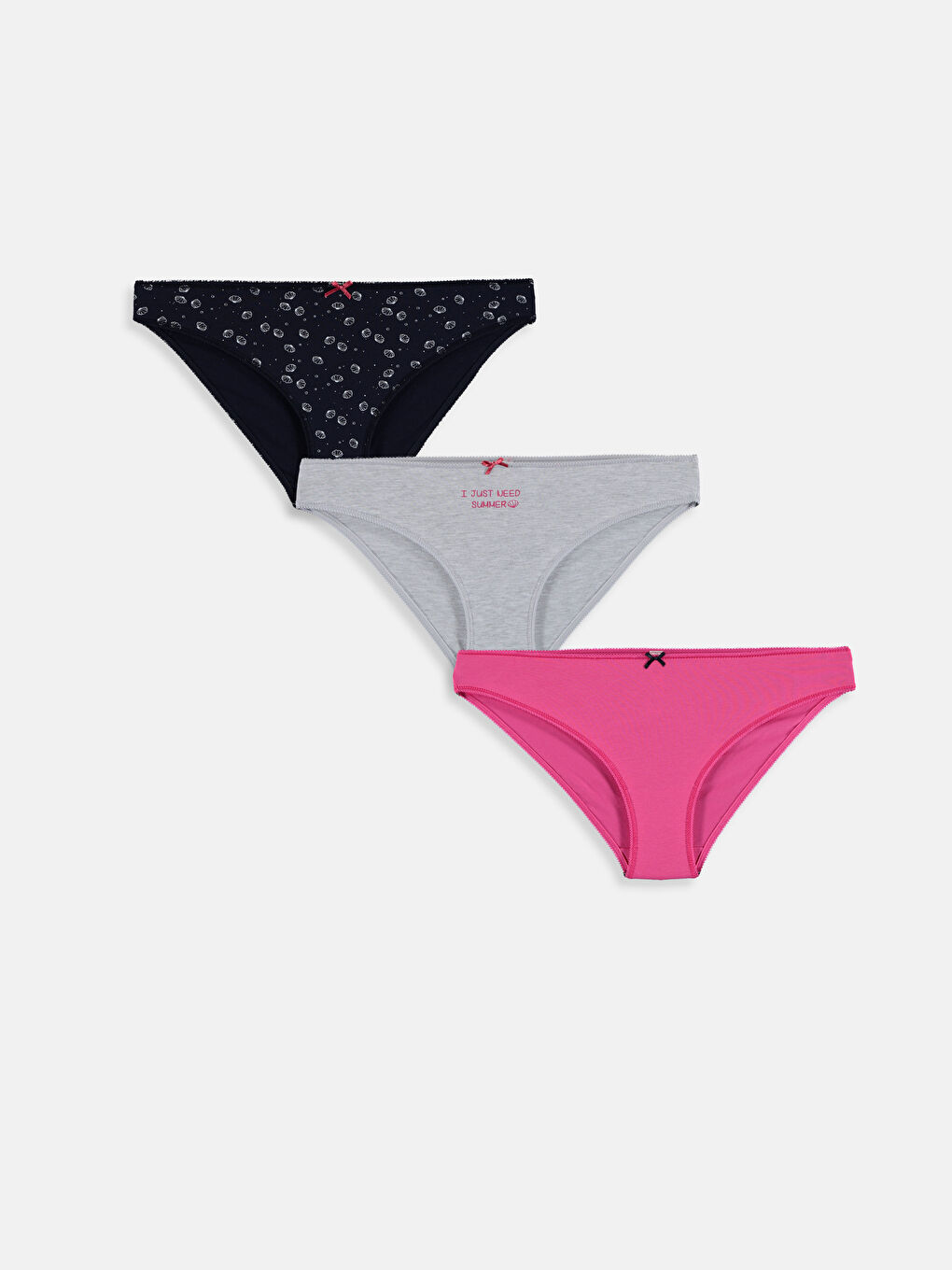 Pembe Pamuklu Klasik Külot 3'lü