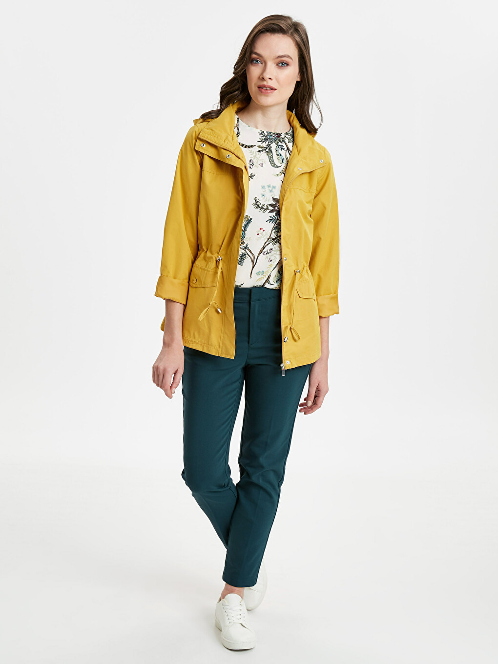 Woman Yellow Coat-3