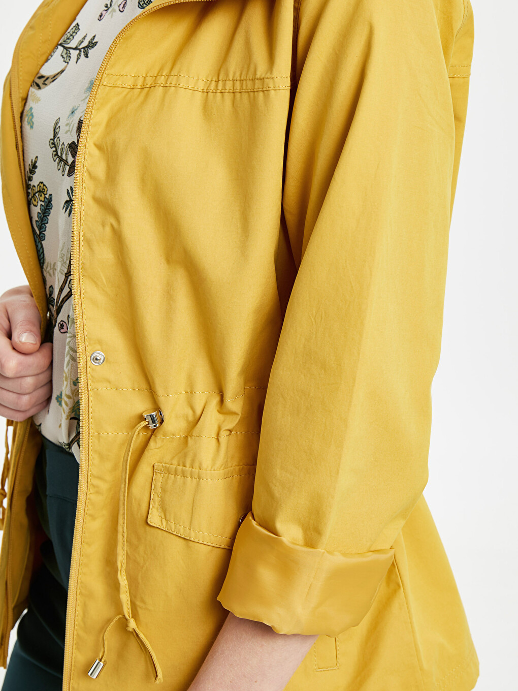 Woman Yellow Coat-4