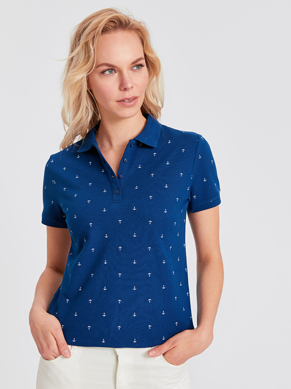 Женщины Синий Футболка-1