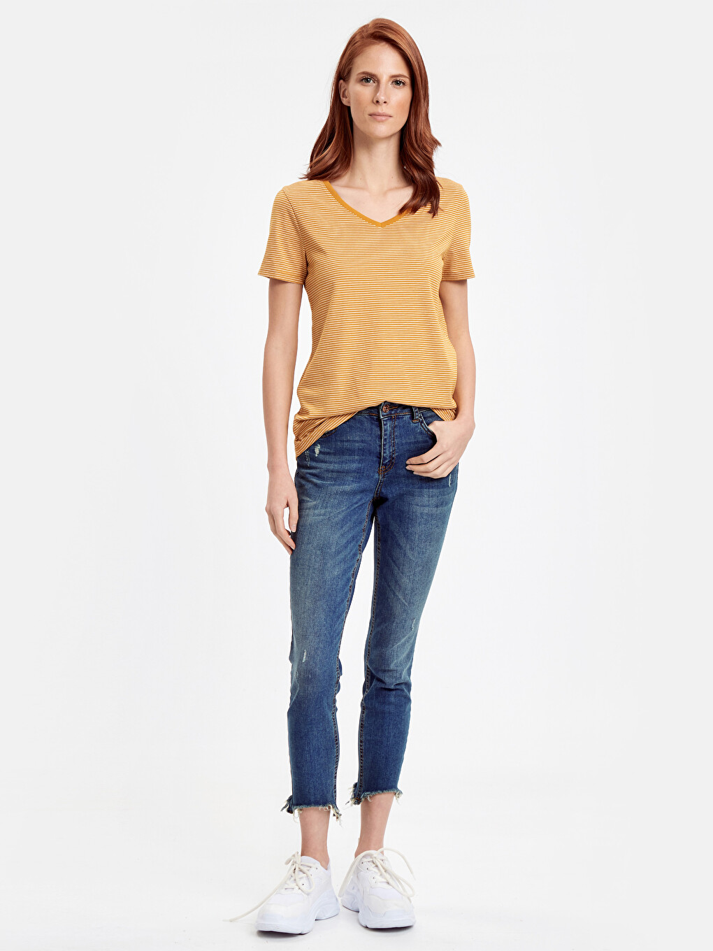 Woman Yellow T-shirt-2