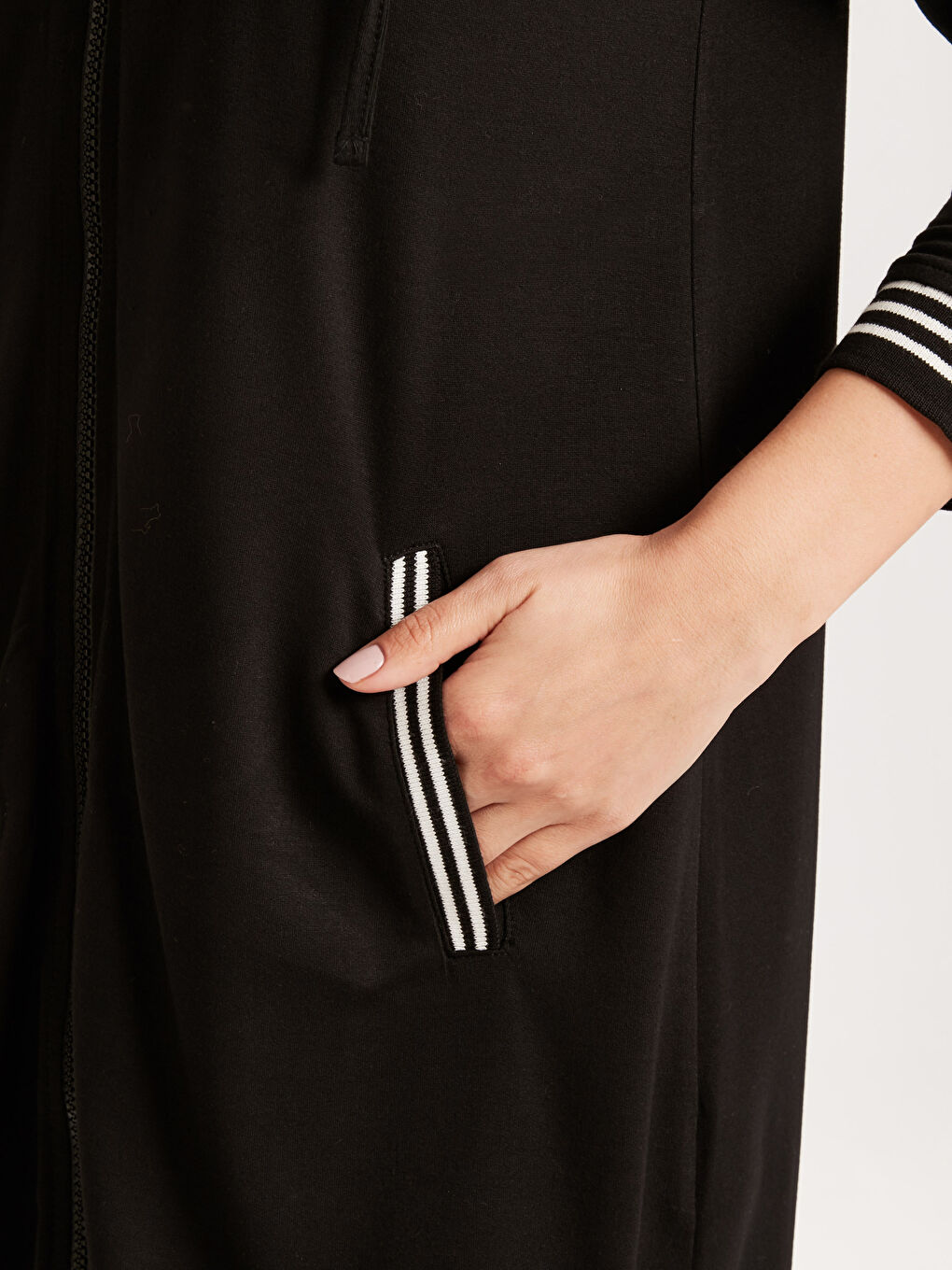 Woman BLACK Zip-Up Sweatshirt-3