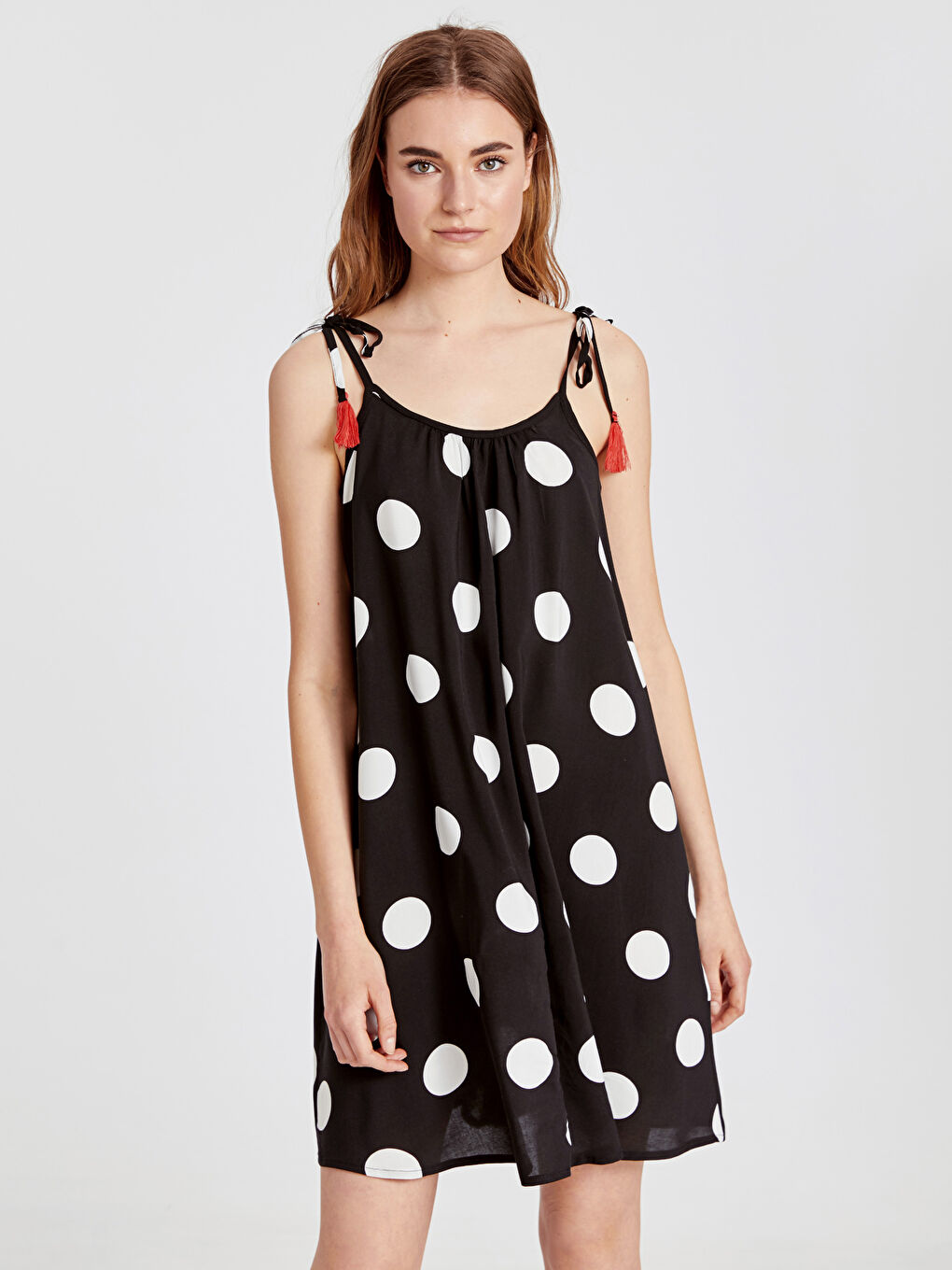 Siyah Baskılı Plaj Elbisesi