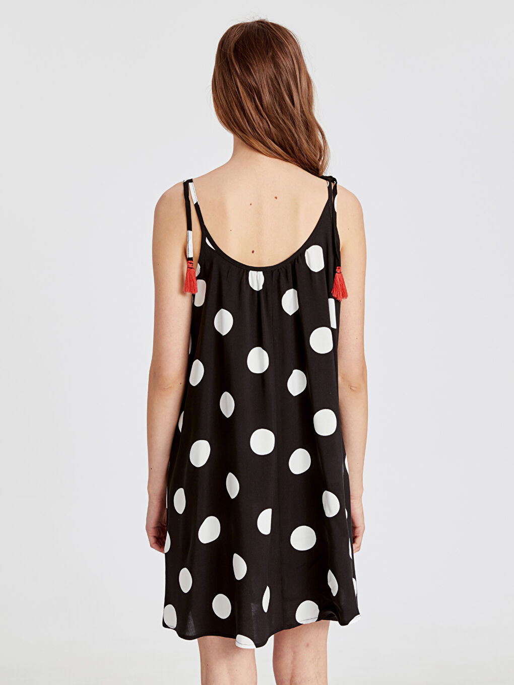 Siyah Baskılı Plaj Elbisesi-2