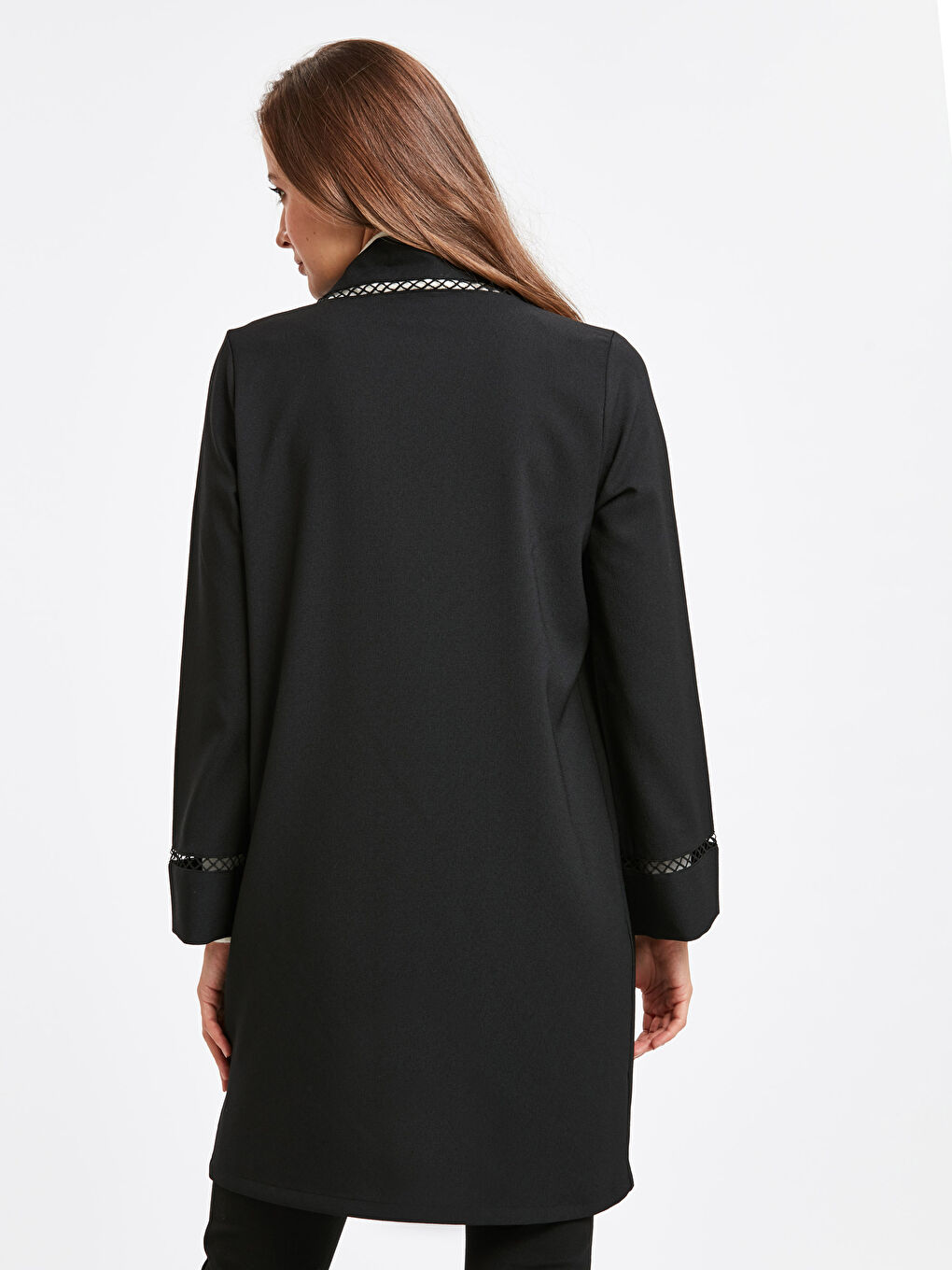 Siyah Krep İnce Hırka-1