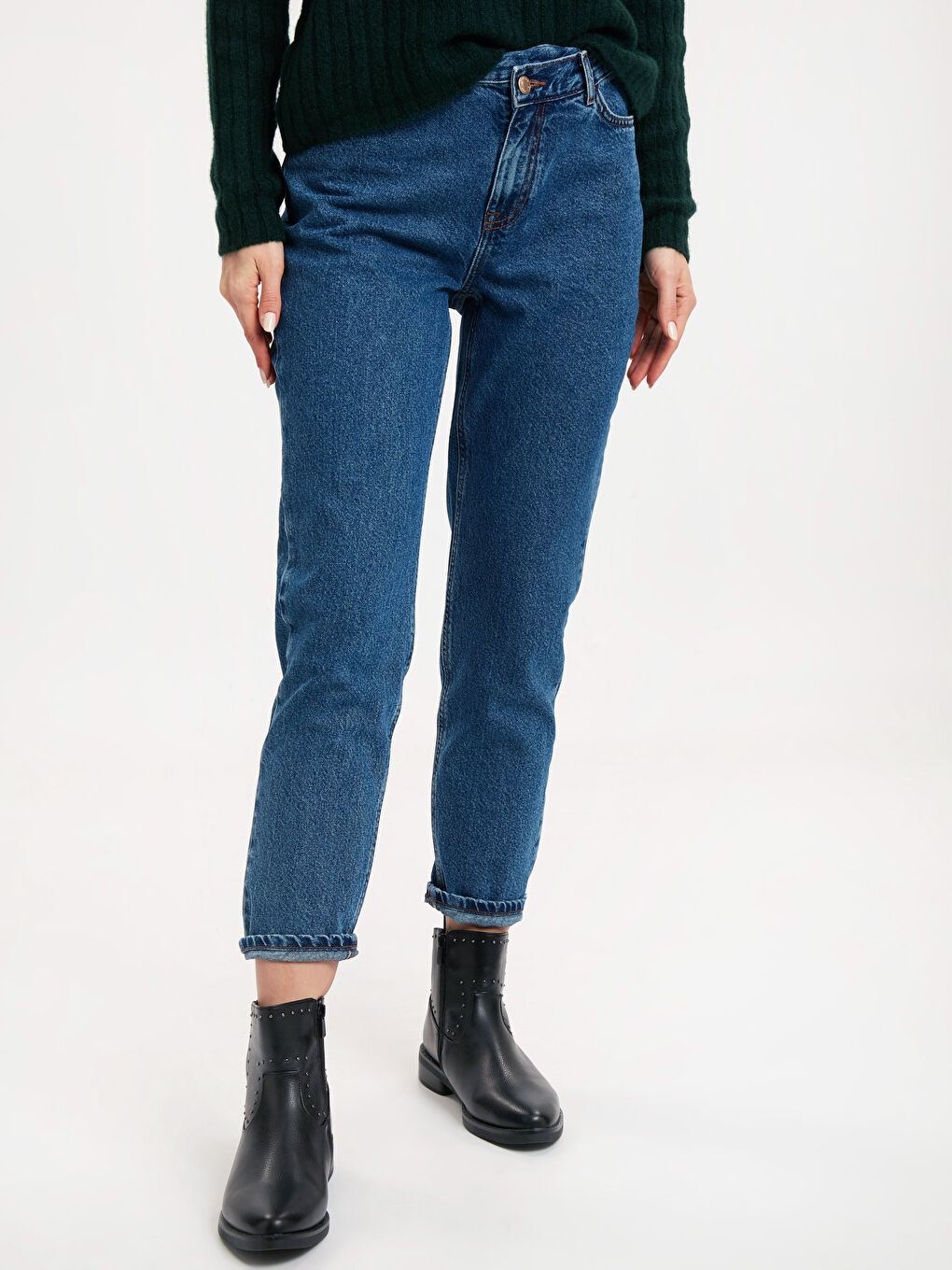 Orta İndigo Rodeo Jean Pantolon-1