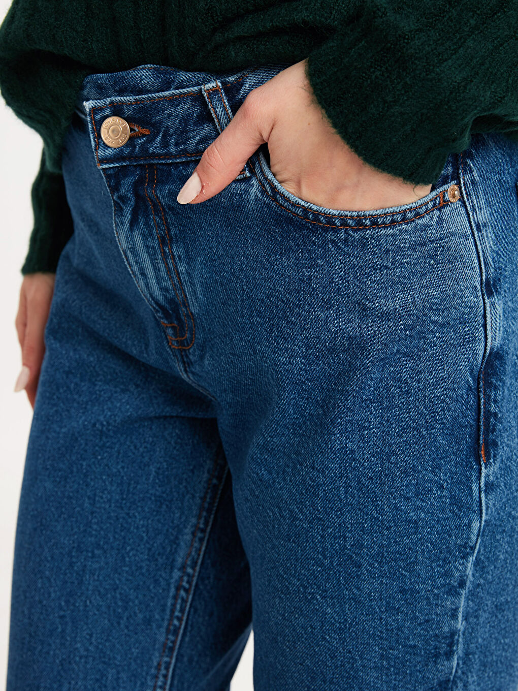Orta İndigo Rodeo Jean Pantolon-3