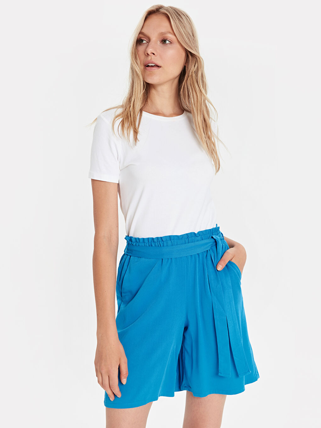 Elastic Waist Women's Viscose Bermuda-1