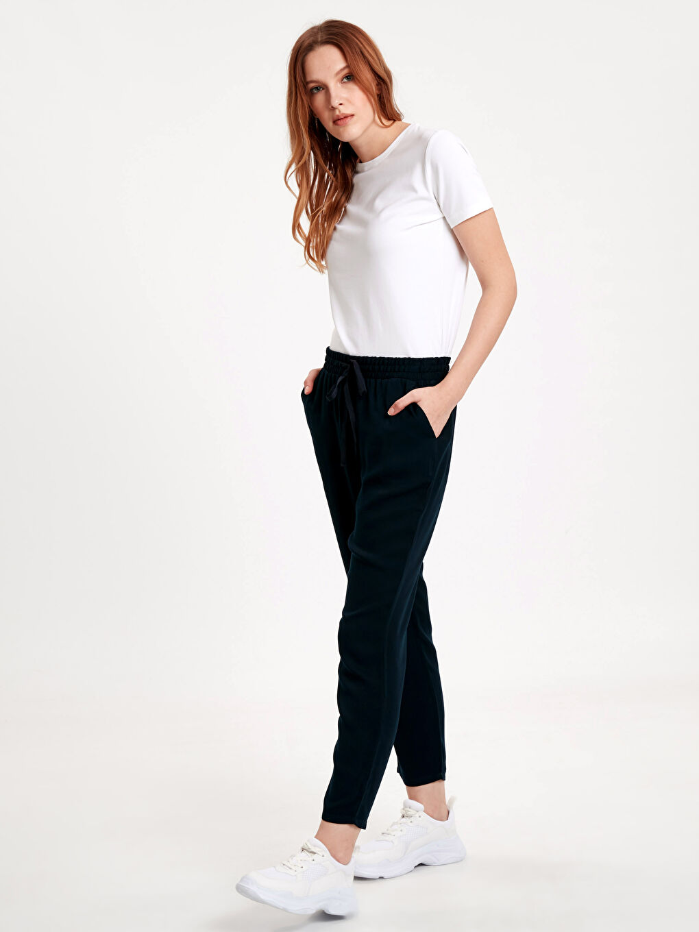 Woman NAVY Trousers-2