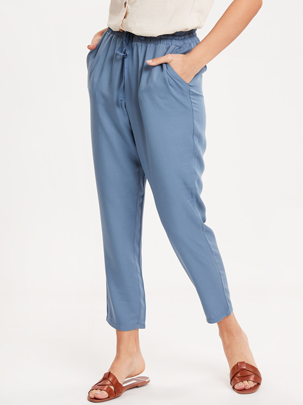 LCWAIKIKI Basic Woman BLUE Trousers -9S5700Z8-MT2