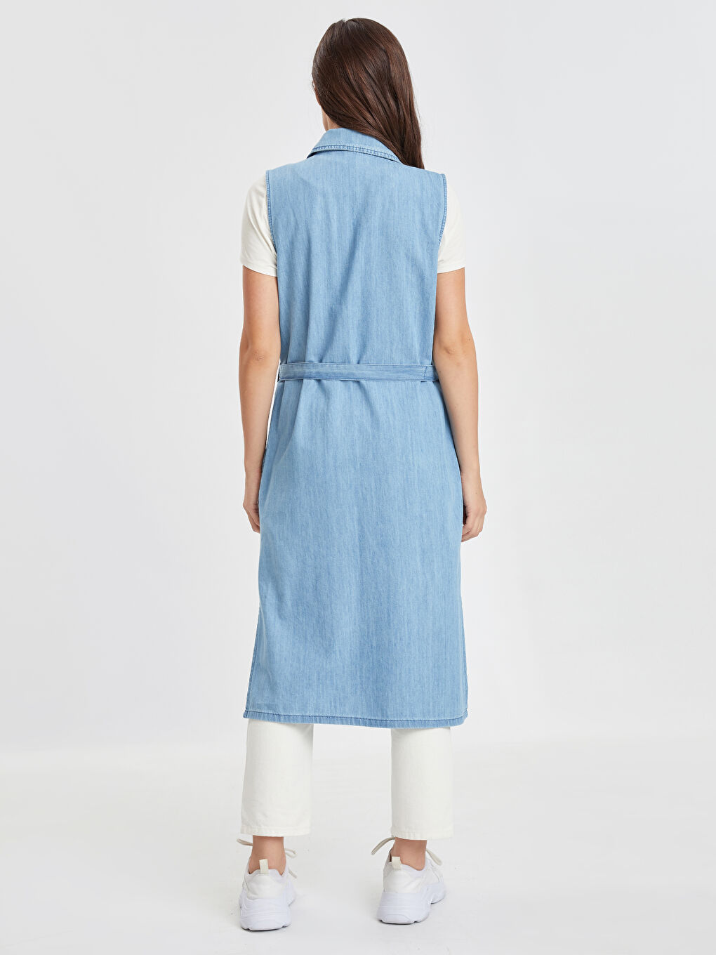 Bej Standart Fit Kadın Jean Tunik-2